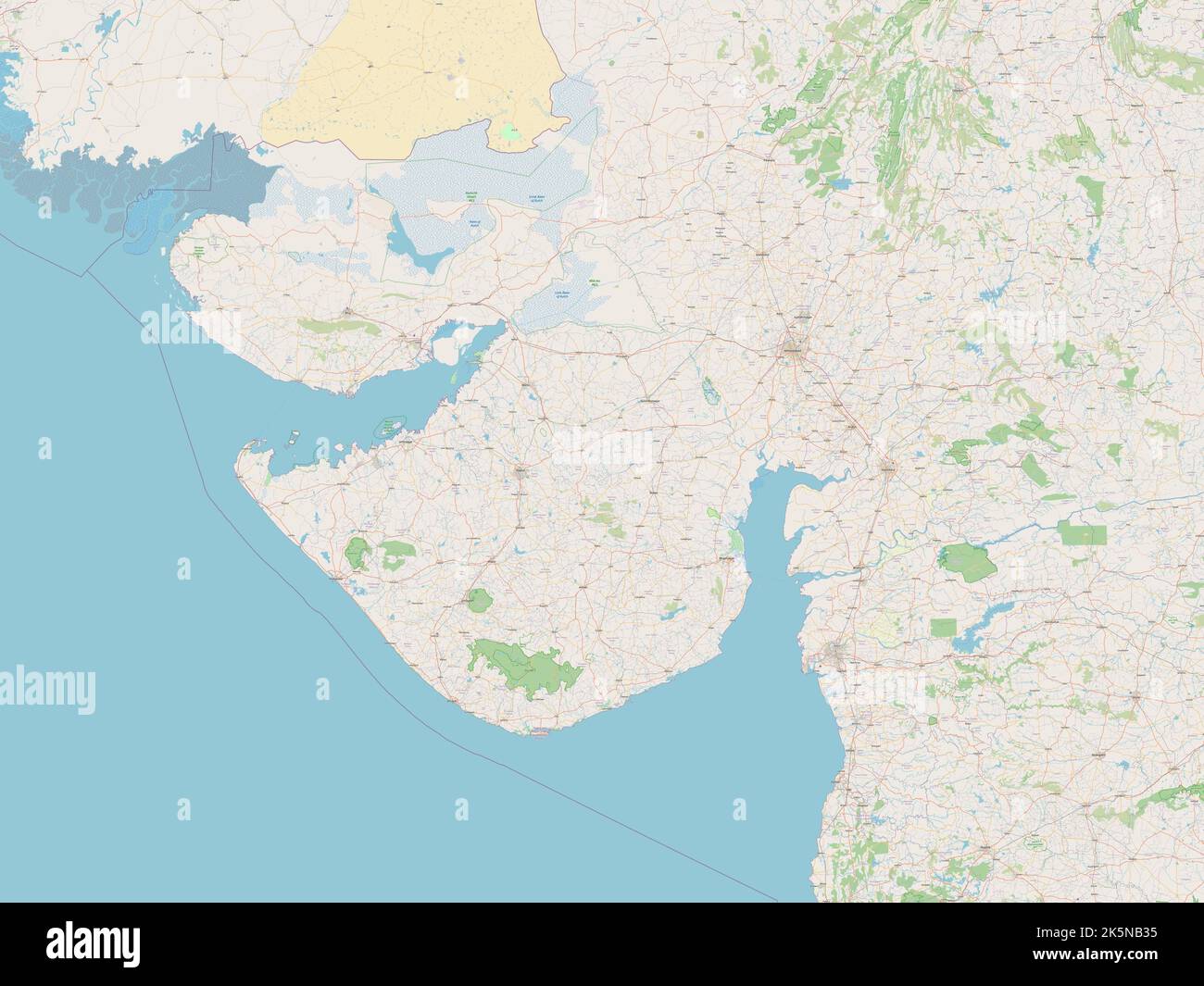 Gujarat, state of India. Open Street Map Stock Photo