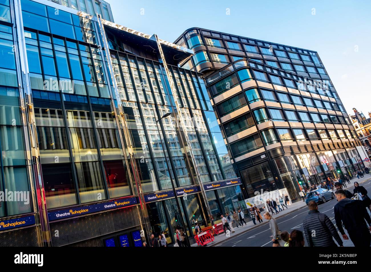 Soho Place Theatre and One Oxford Street, Charing Cross Road, London, UK Stock Photo