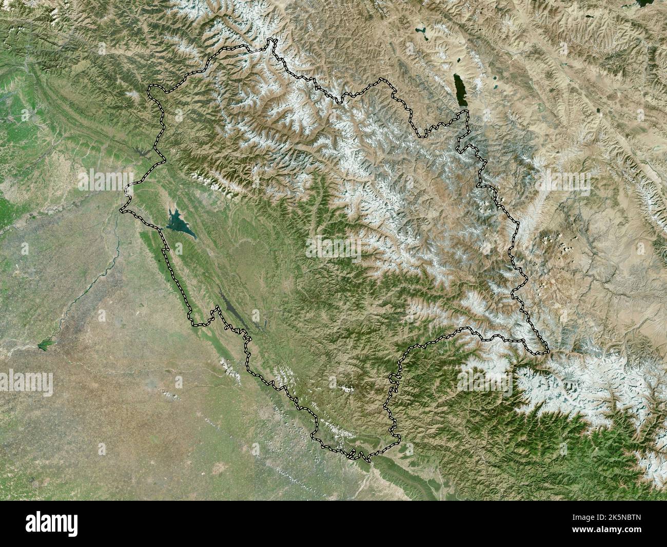 Himachal Pradesh, union territory of India. High resolution satellite ...