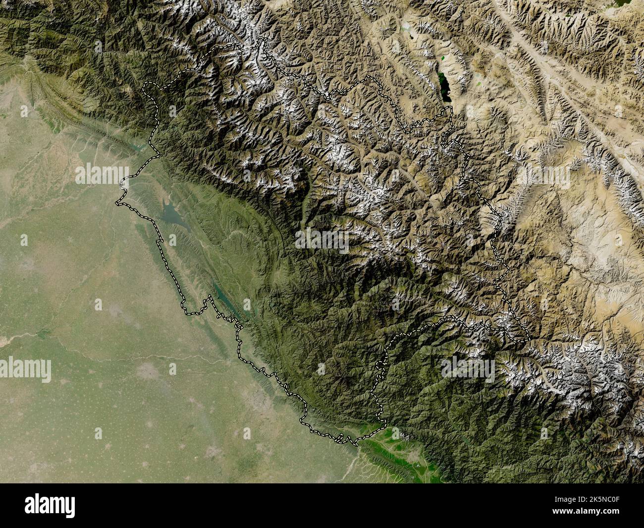 Himachal Pradesh, union territory of India. Low resolution satellite ...