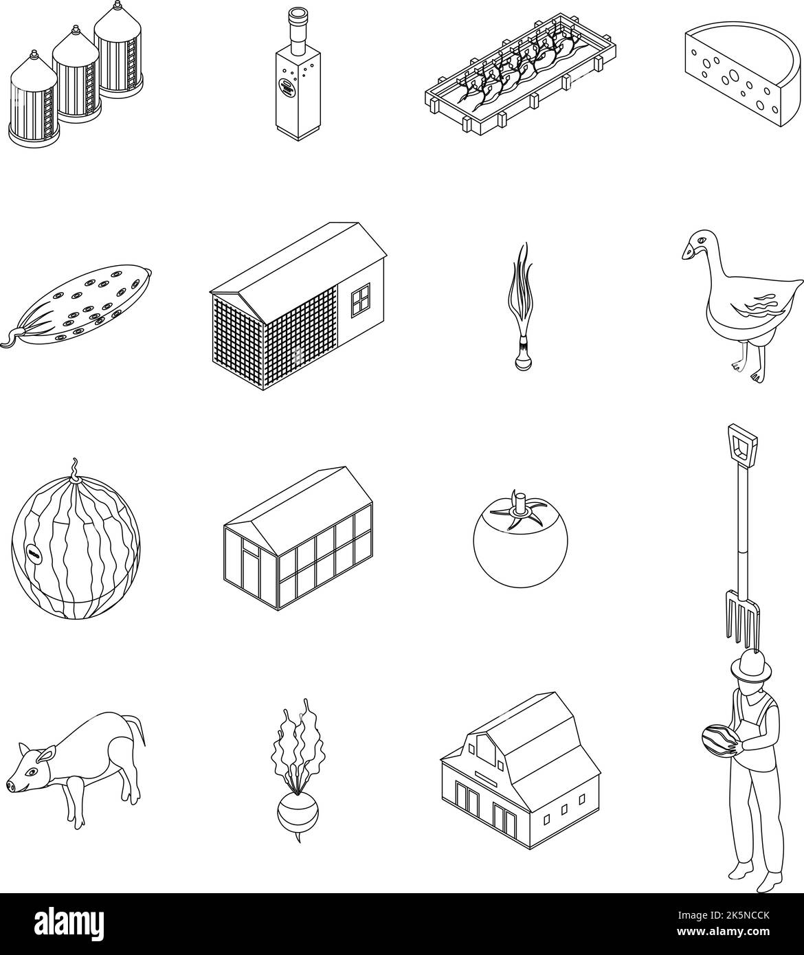 Eco farming icons set. Isometric set of eco farming vector icons ...