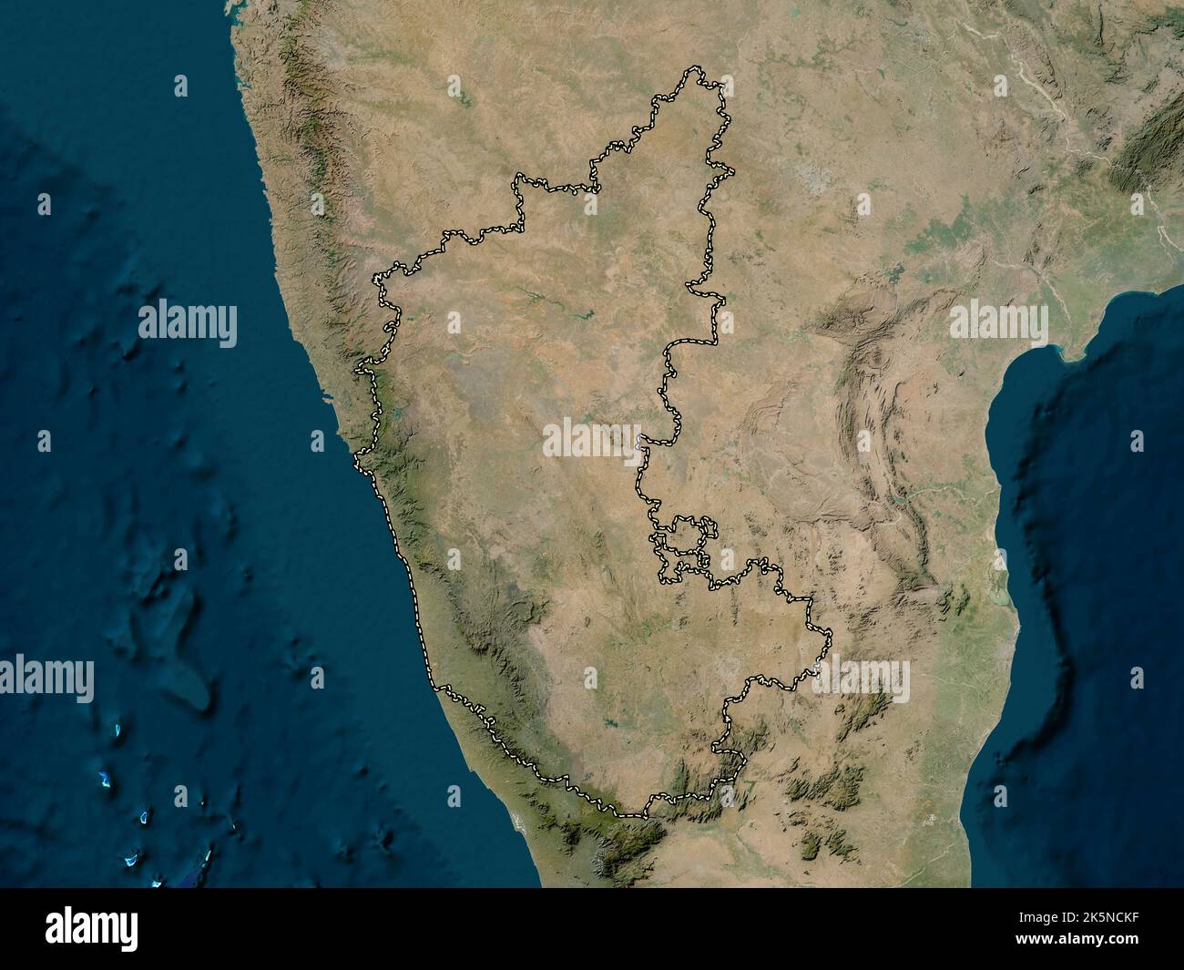 Karnataka, state of India. Low resolution satellite map Stock Photo - Alamy