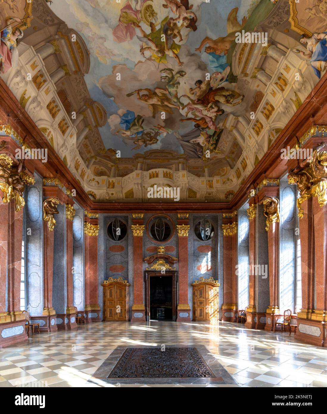 Melk, Auistria 22 September, 2022 view of the Marble Hall with its