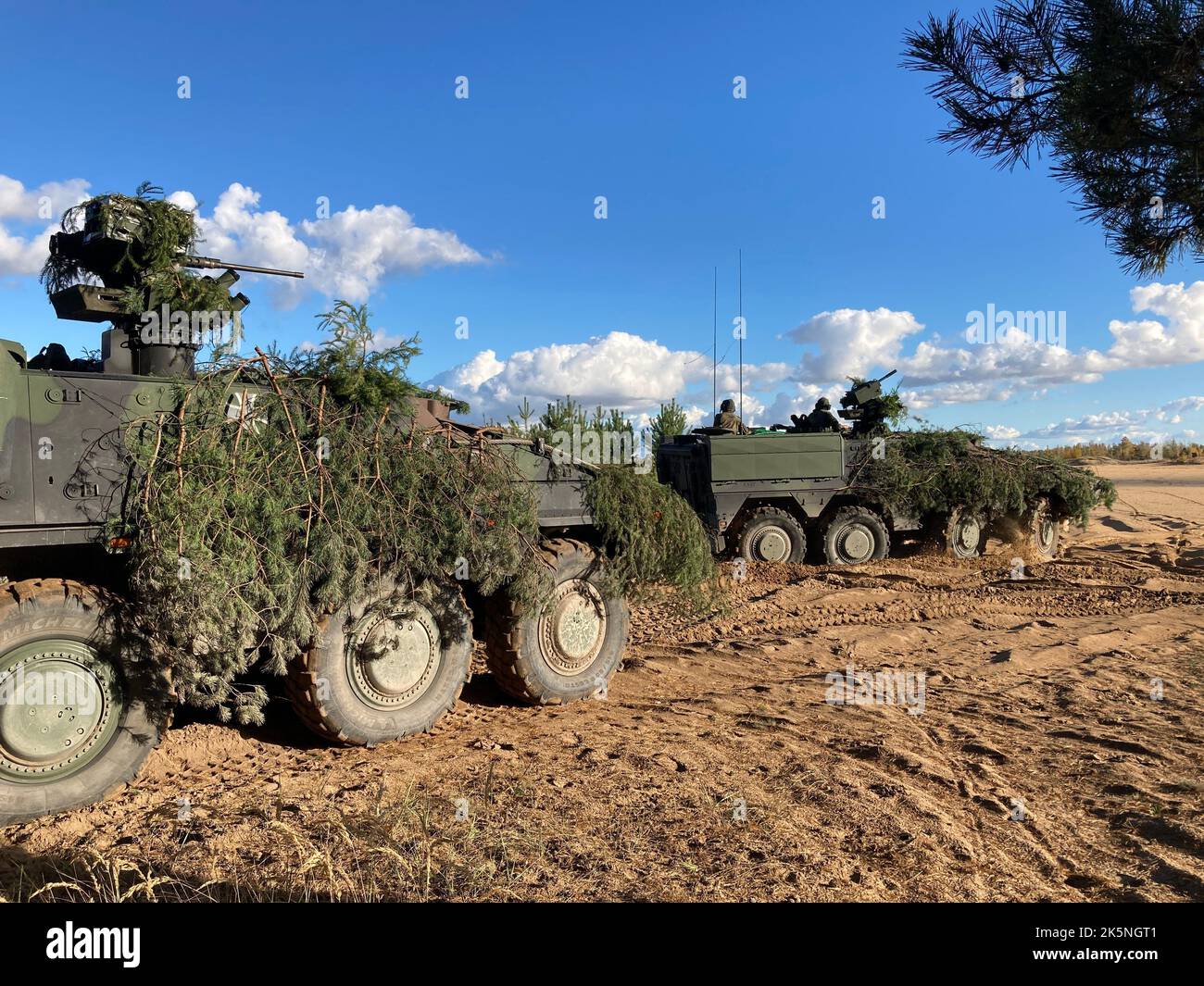 Gaiziunai, Germany. 09th Oct, 2022. Military vehicles of the "Boxer ...