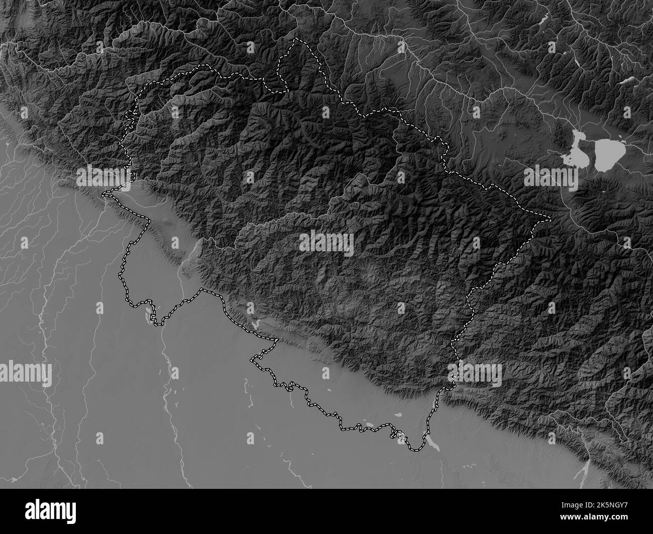 Uttarakhand map Black and White Stock Photos & Images - Alamy