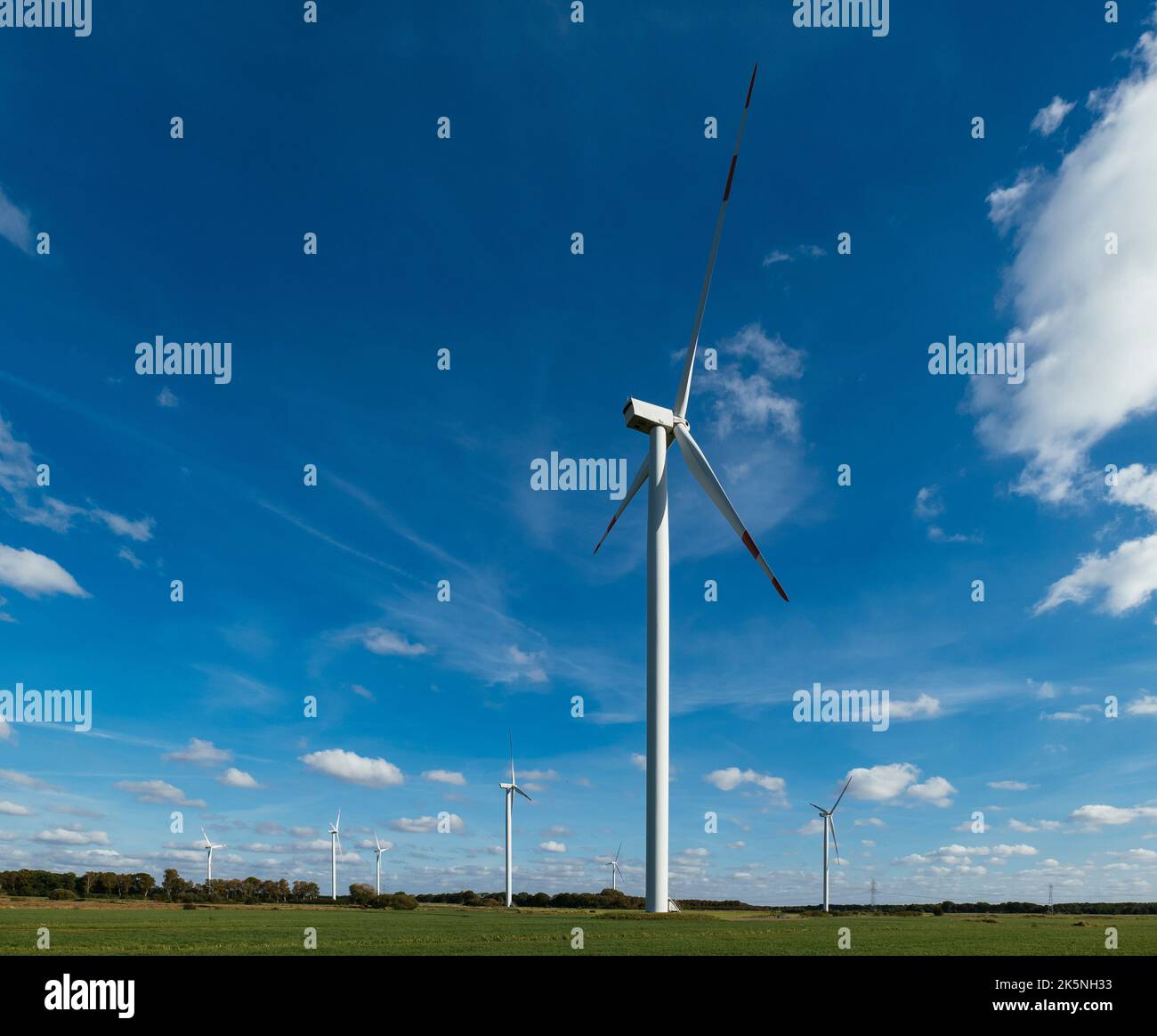 Wind farm near Donnern, Loxstedt, Cuxhaven, Lower Saxony, Germany Stock Photo