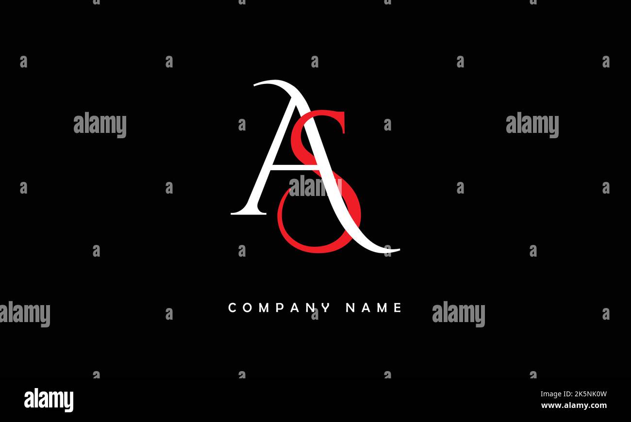 AS, SA Abstract Letters Logo Monogram Stock Vector