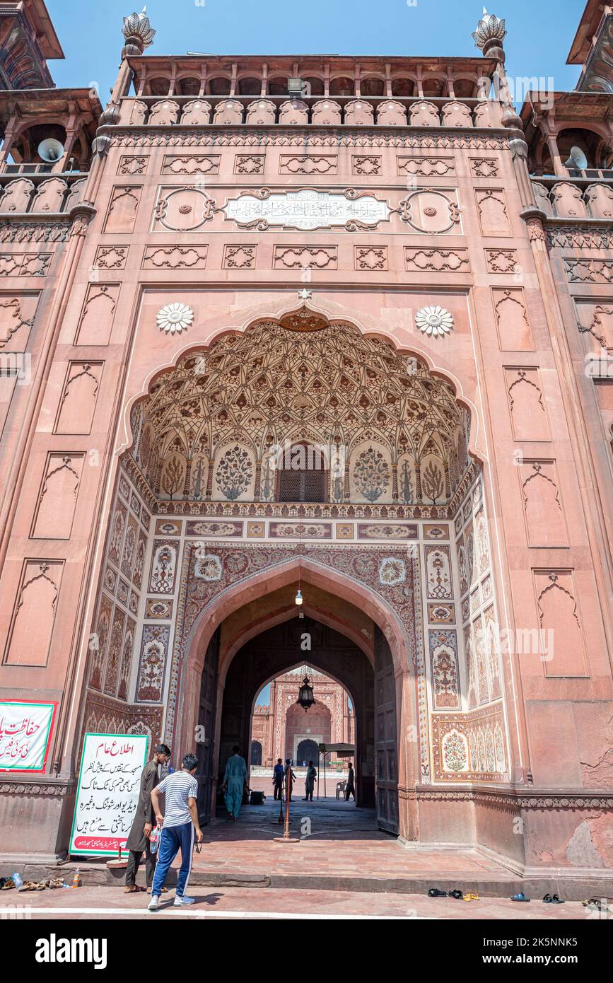 Front entrance of Badshahi Mosque, Lahore Fort, Pakistan Stock Photo