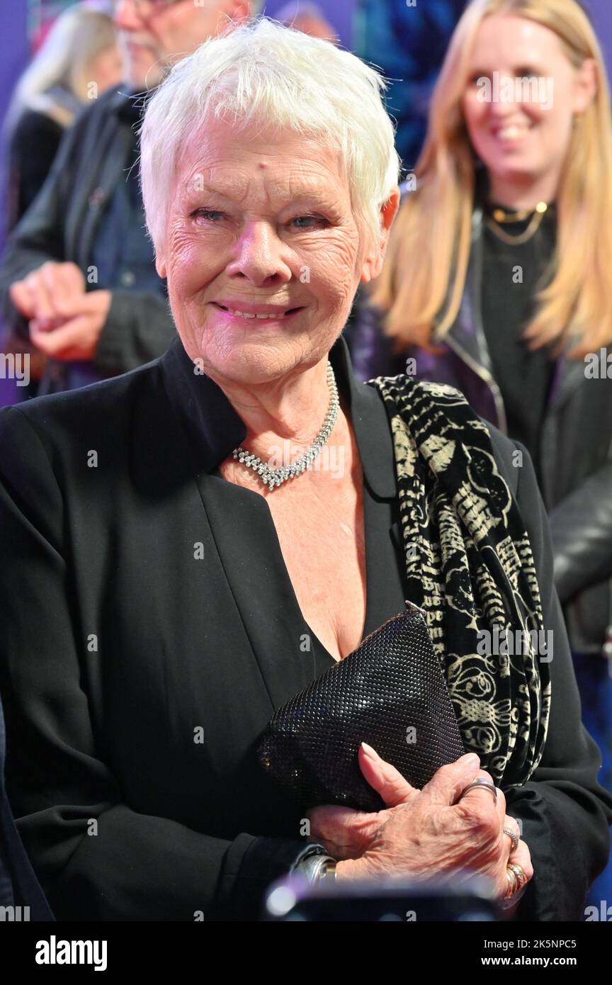 London, UK. 09th Oct, 2022. and Judi Dench arrive at the Allelujah - European Premiere of the BFI London Film Festival’s 2022 on 9th October 2022 at the South Bank, Royal Festival Hall, London, UK. Credit: See Li/Picture Capital/Alamy Live News Stock Photo