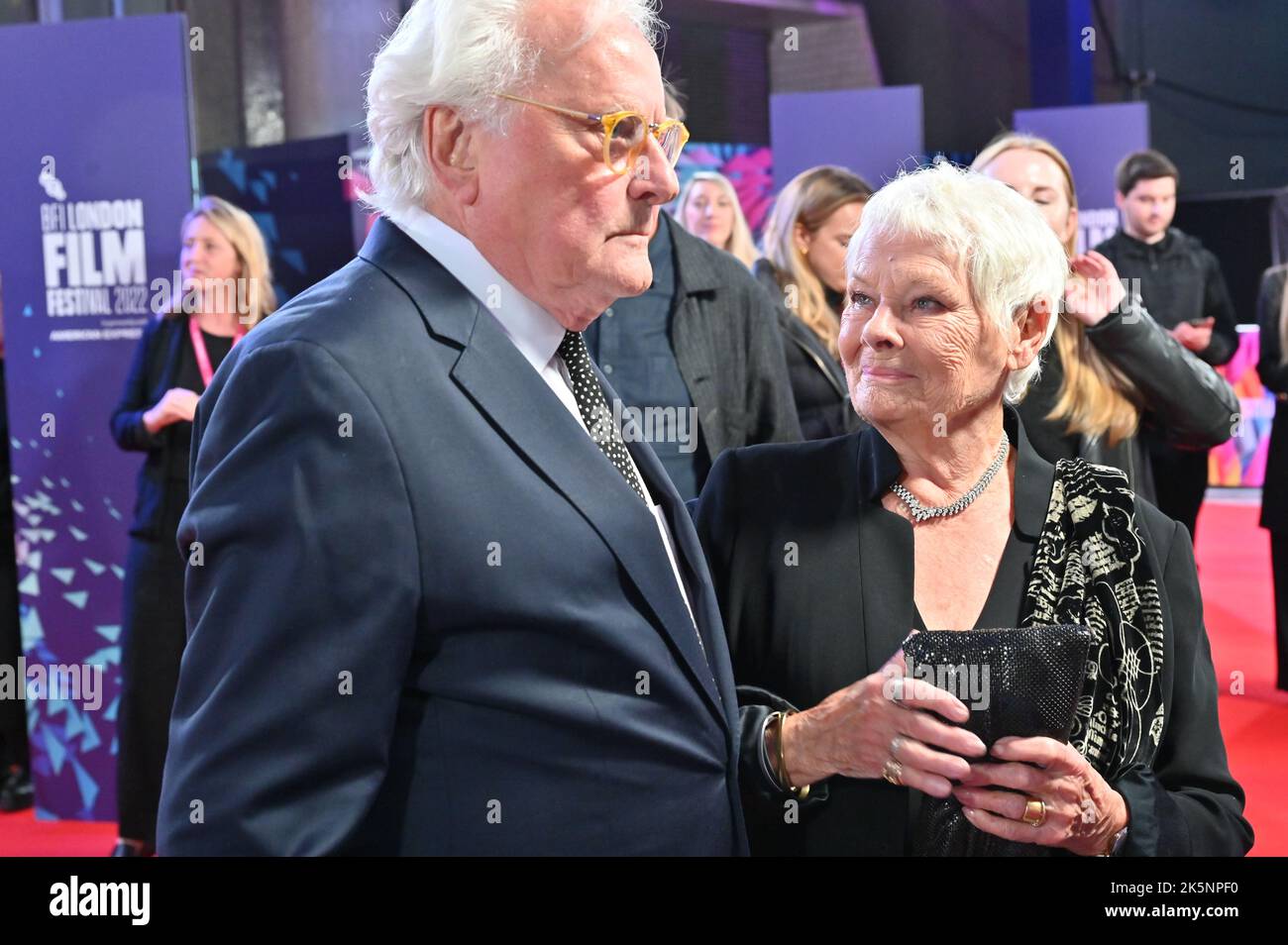 London, UK. 09th Oct, 2022. Director,Richard Eyre and Judi Dench arrive at the Allelujah - European Premiere of the BFI London Film Festival’s 2022 on 9th October 2022 at the South Bank, Royal Festival Hall, London, UK. Credit: See Li/Picture Capital/Alamy Live News Stock Photo