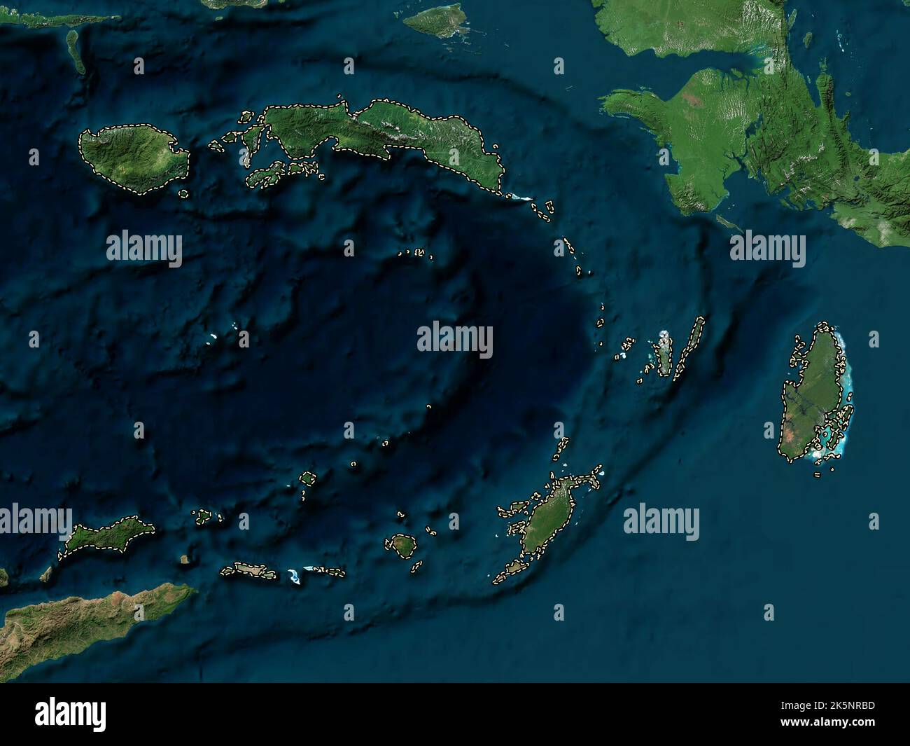 Maluku, province of Indonesia. High resolution satellite map Stock Photo