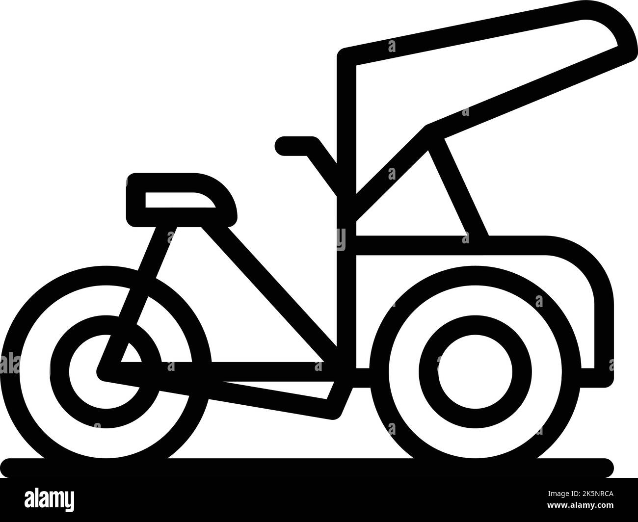 Chinese trishaw icon outline vector. Old bike. Rickshaw car Stock Vector