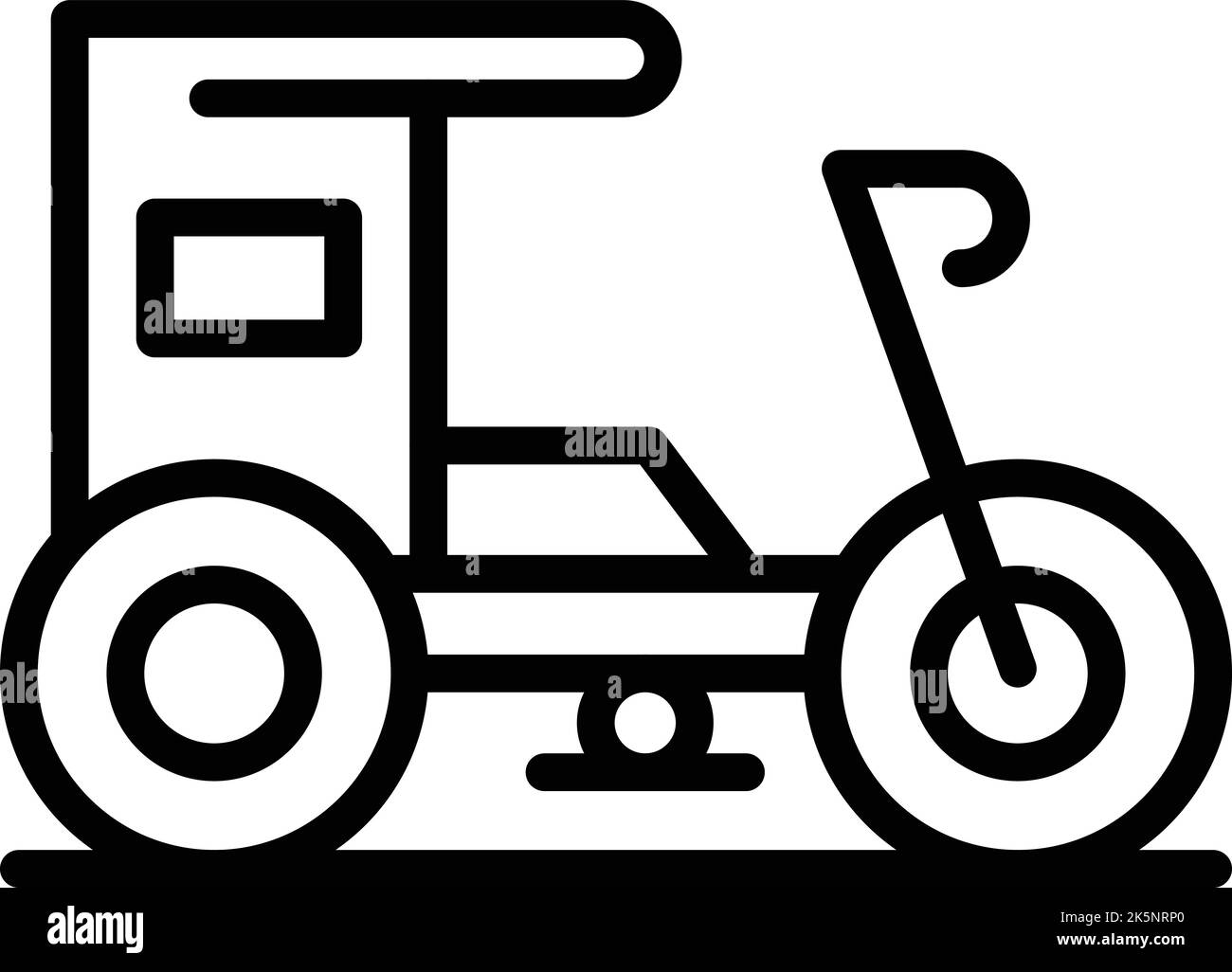 Trishaw icon outline vector. Rickshaw old. Indian bike Stock Vector