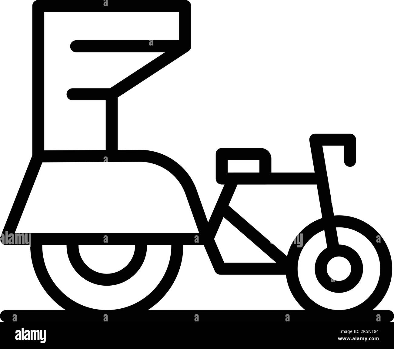 Myanmar trishaw icon outline vector. Old bike. Asian car Stock Vector