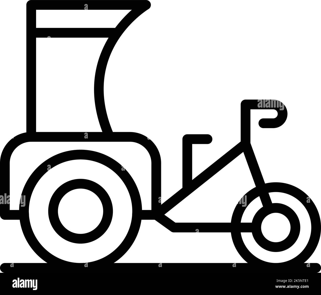 Tuktuk icon outline vector. Trishaw bike. Indian tricycle Stock Vector