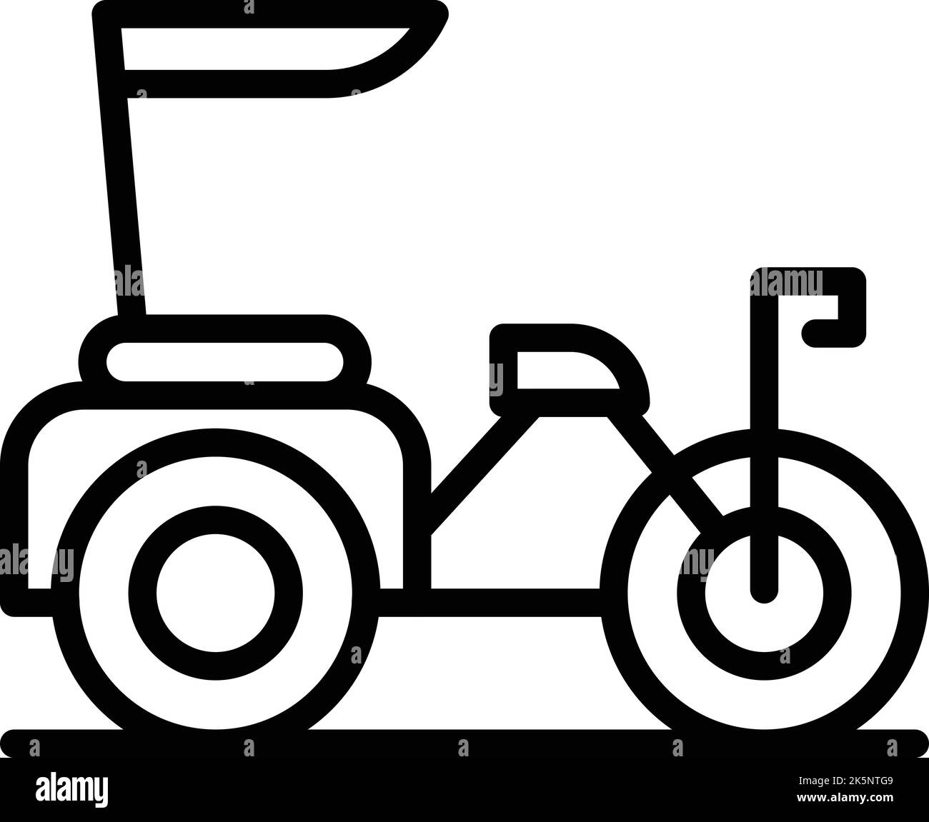 Carriage bike icon outline vector. Old trishaw. Asian tuk Stock Vector