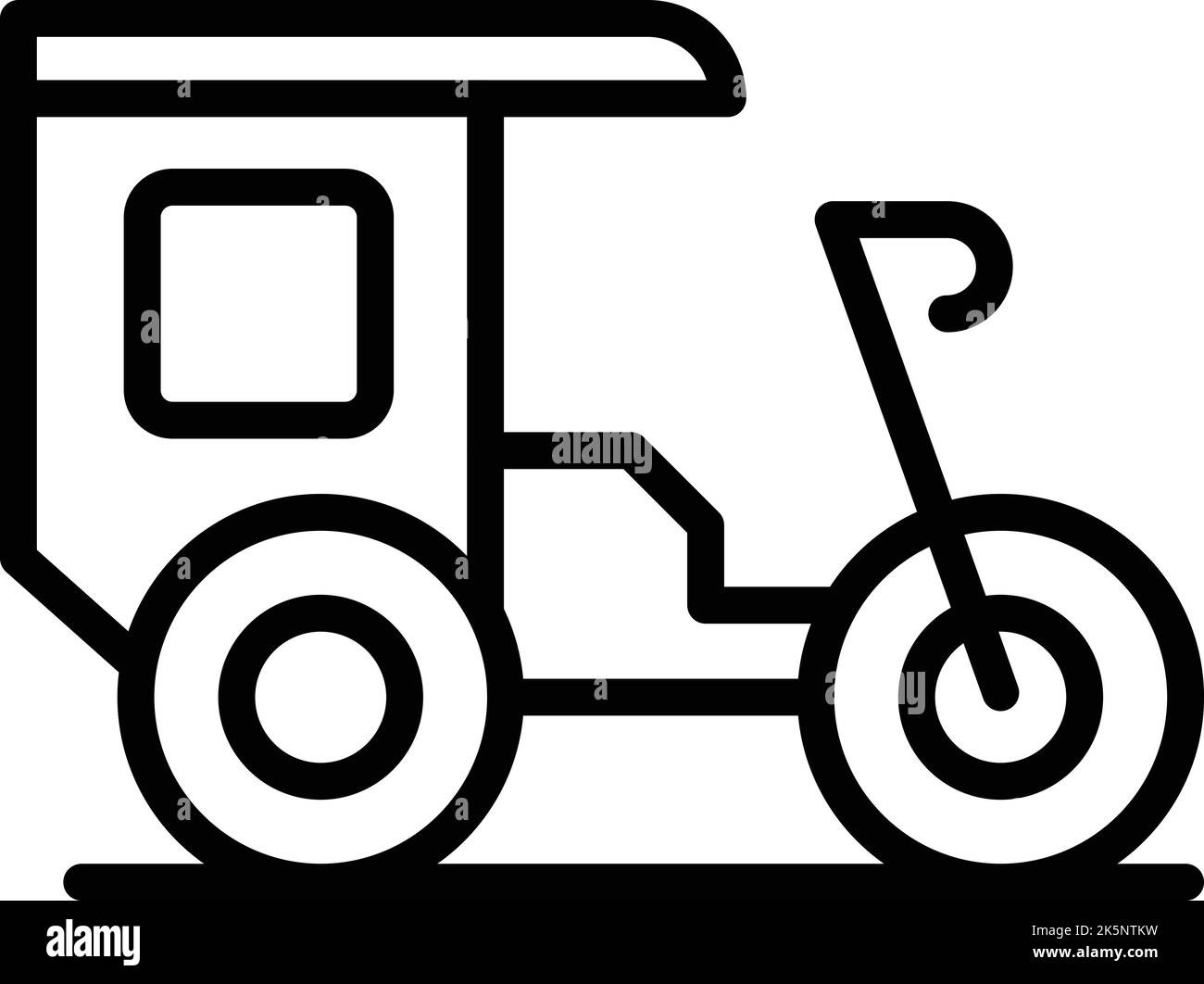Rickshaw icon outline vector. Trishaw bike. Old tricycle Stock Vector
