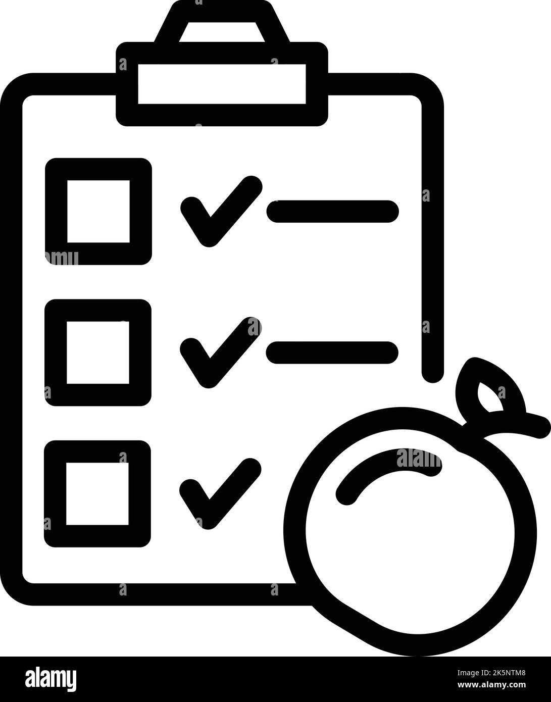 Diet clipboard icon outline vector. Cooking meal. Food nutrition Stock