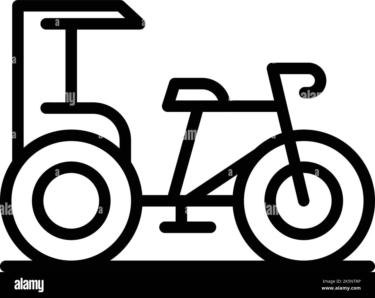 Indian trishaw icon outline vector. Old bike. Asian bicycle Stock Vector