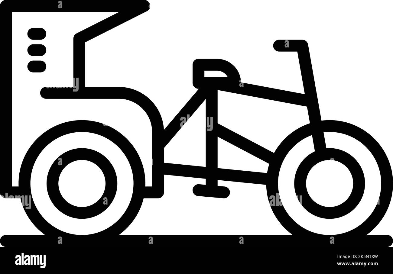 Old bicycle icon outline vector. Indian bike. Ancient bike Stock Vector