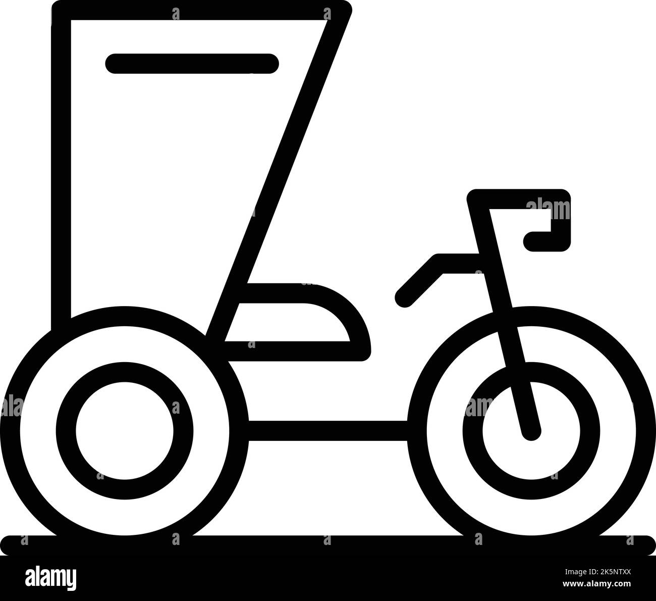 Trishaw bike icon outline vector. Indian old. Asian bicycle Stock Vector
