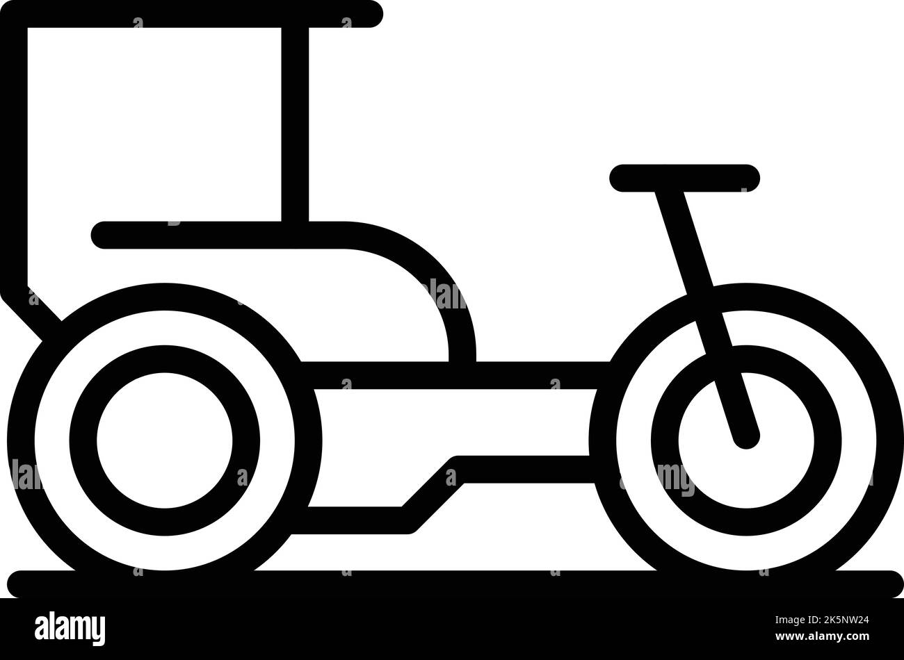 Tricycle icon outline vector. Old bike. Rickshaw tuk Stock Vector
