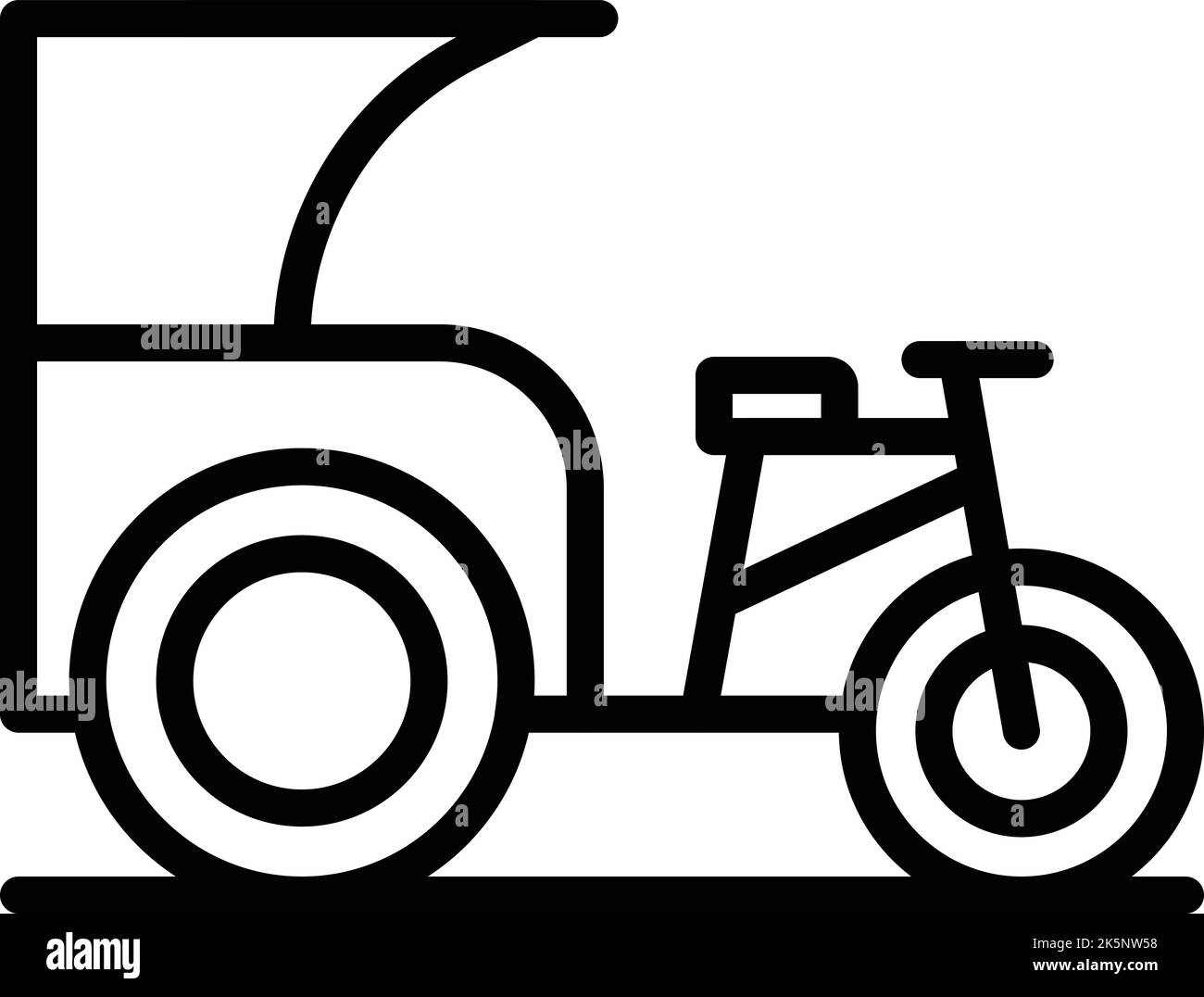 Asian trishaw icon outline vector. Indian bike. Old tricycle Stock Vector