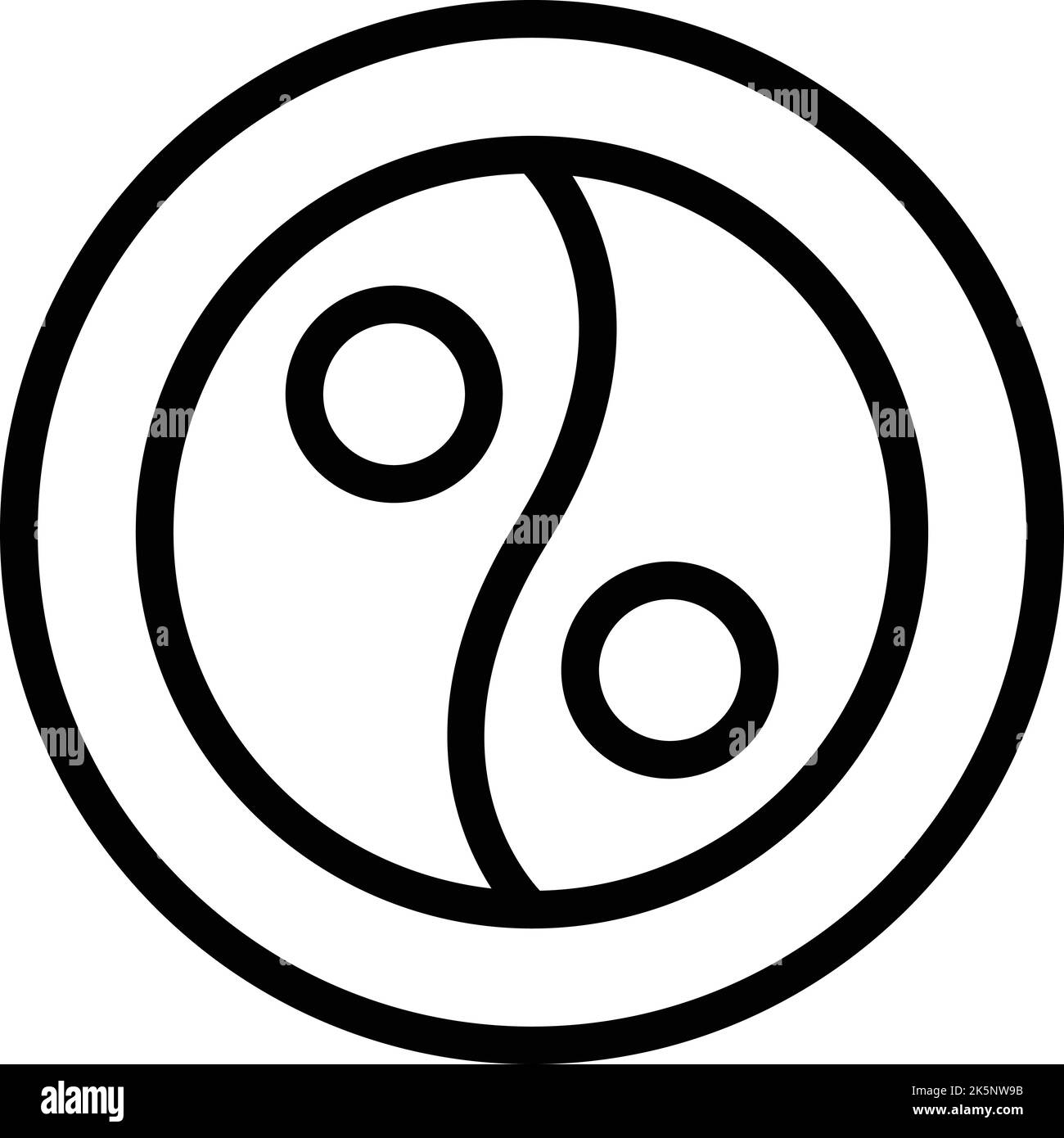 Yin yang icon outline vector. Food diet. Organic nutrition Stock Vector