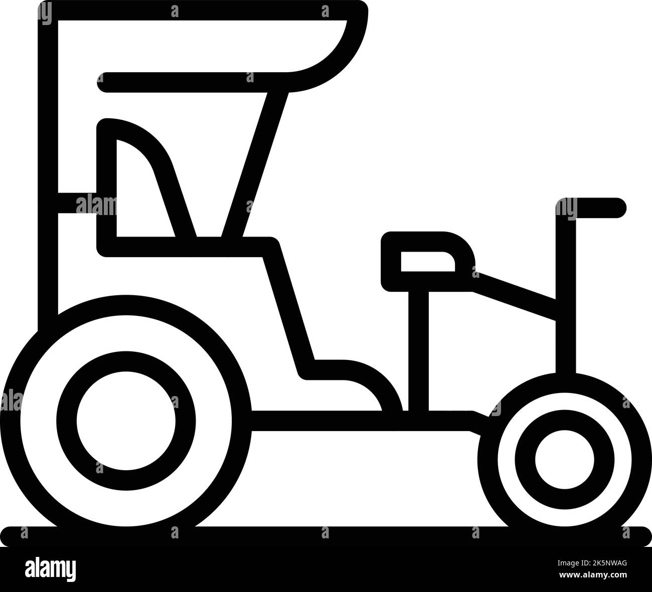 Asia tricycle icon outline vector. Old trishaw. Indian bike Stock Vector