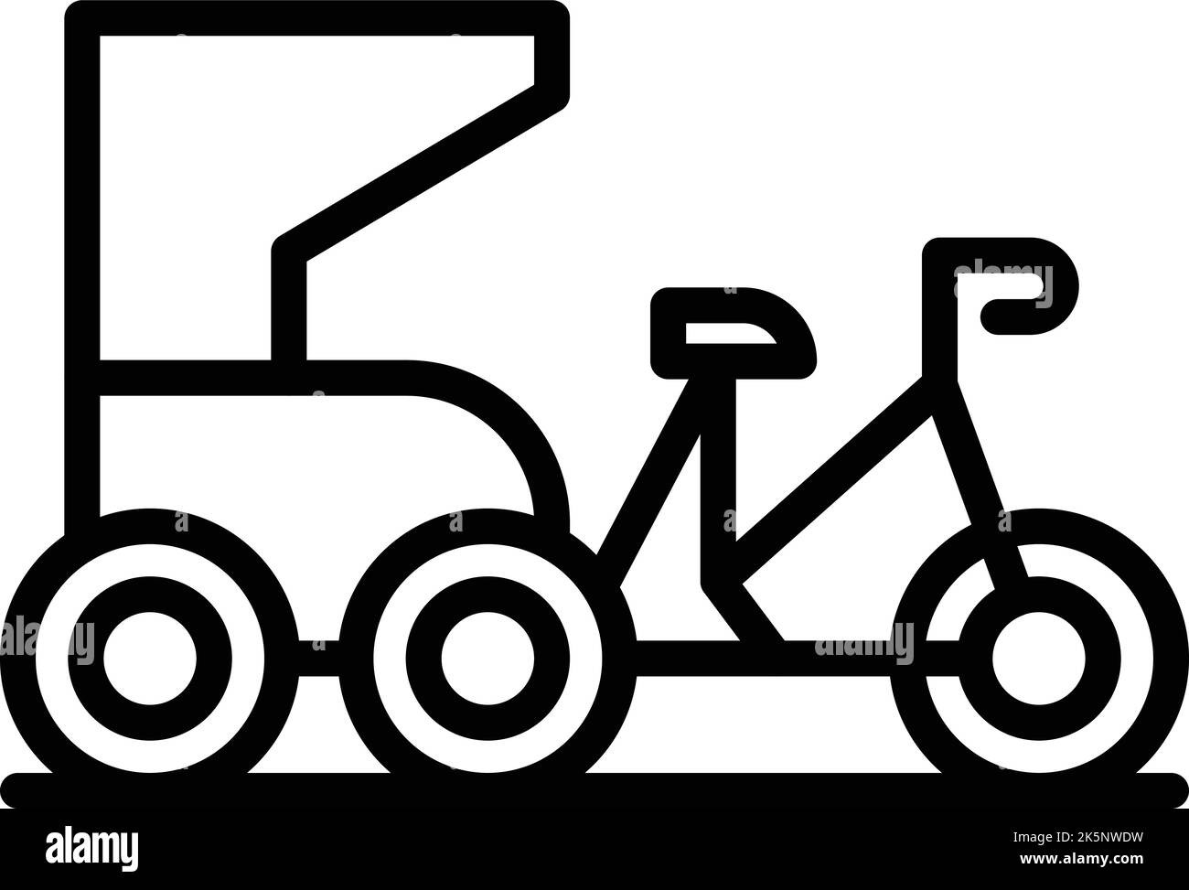 Indonesia trishaw icon outline vector. Old bike. Asian car Stock Vector