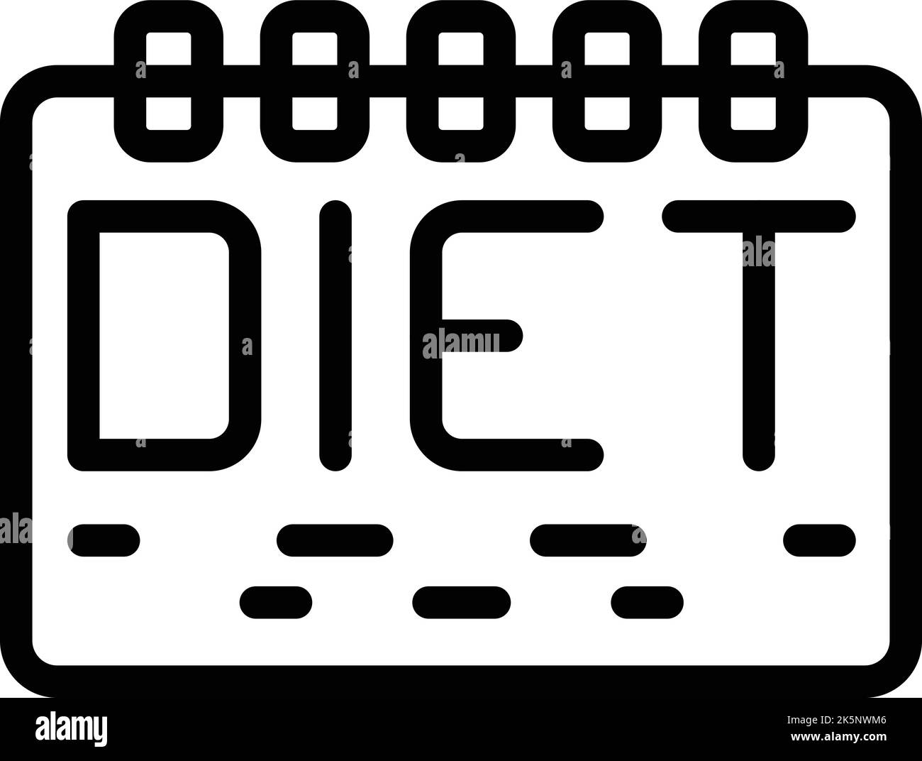 Diet calendar icon outline vector. Food nutrition. Organic cooking