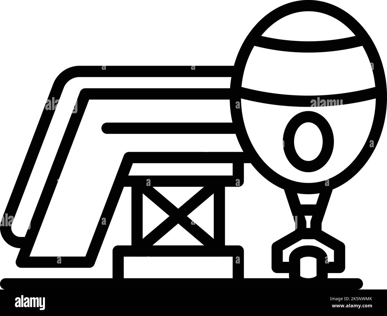 Departure airplane stairs icon outline vector. Travel service. Business flight Stock Vector