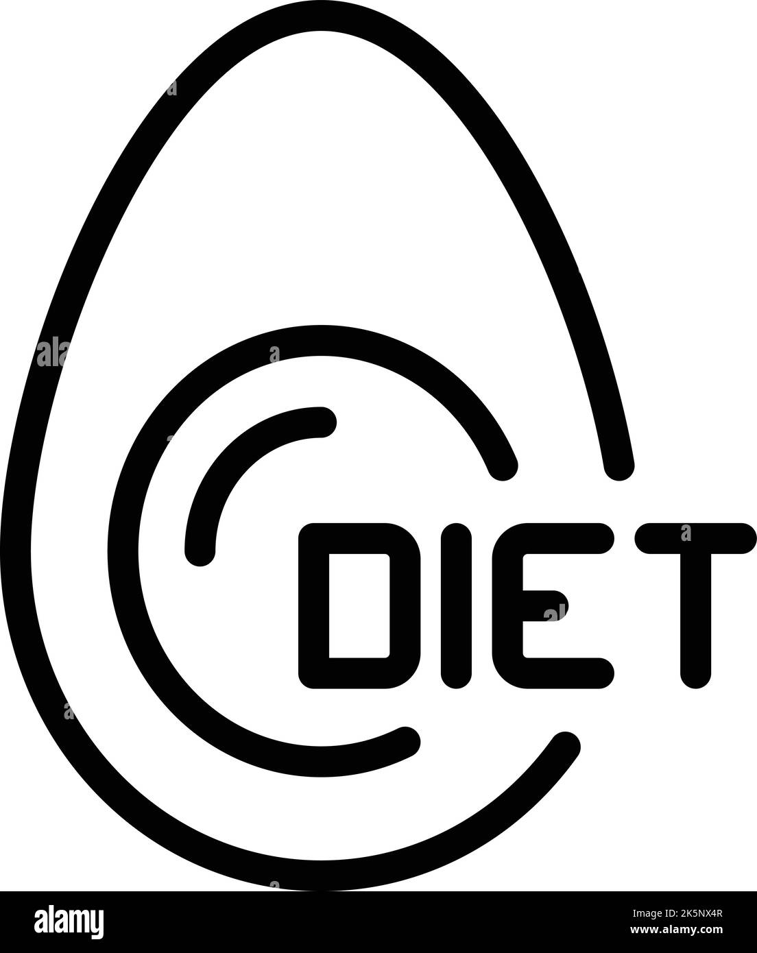 Boiled egg diet icon outline vector. Natural eating. Organic meal Stock