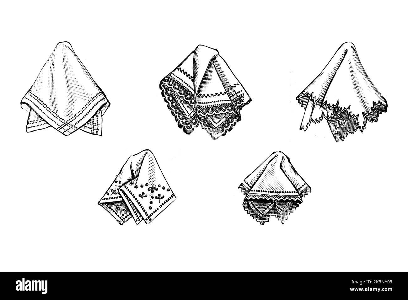 Fabric Handkerchiefs 1910s Vintage Illustration Stock Photo Alamy