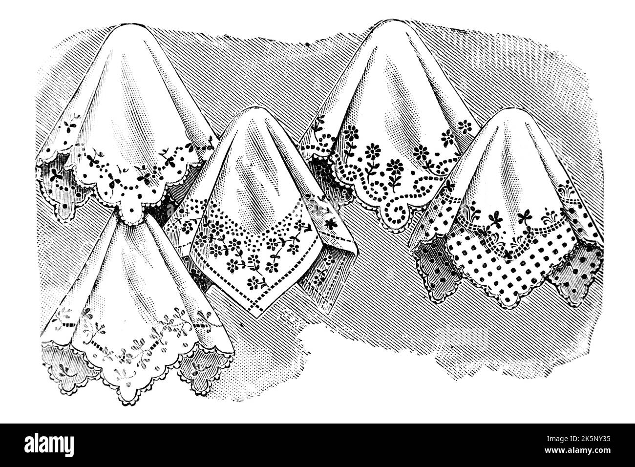 Fabric Handkerchiefs 1910s Vintage Illustration Stock Photo Alamy