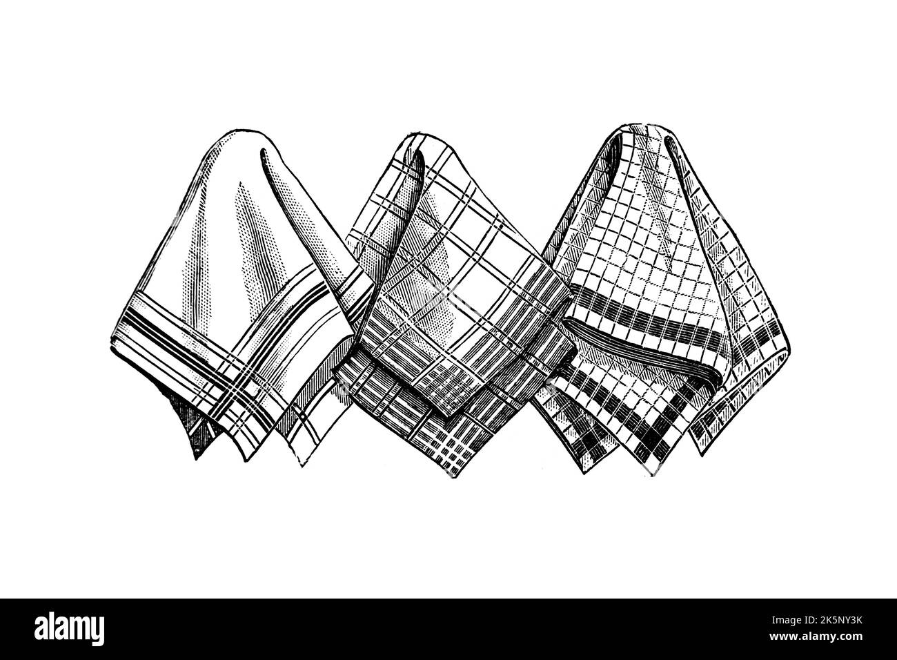 Fabric Handkerchiefs 1910s Vintage Illustration Stock Photo Alamy