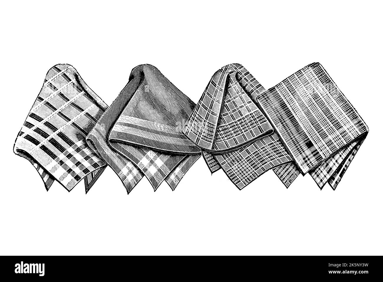 Fabric Handkerchiefs 1910s Vintage Illustration Stock Photo Alamy