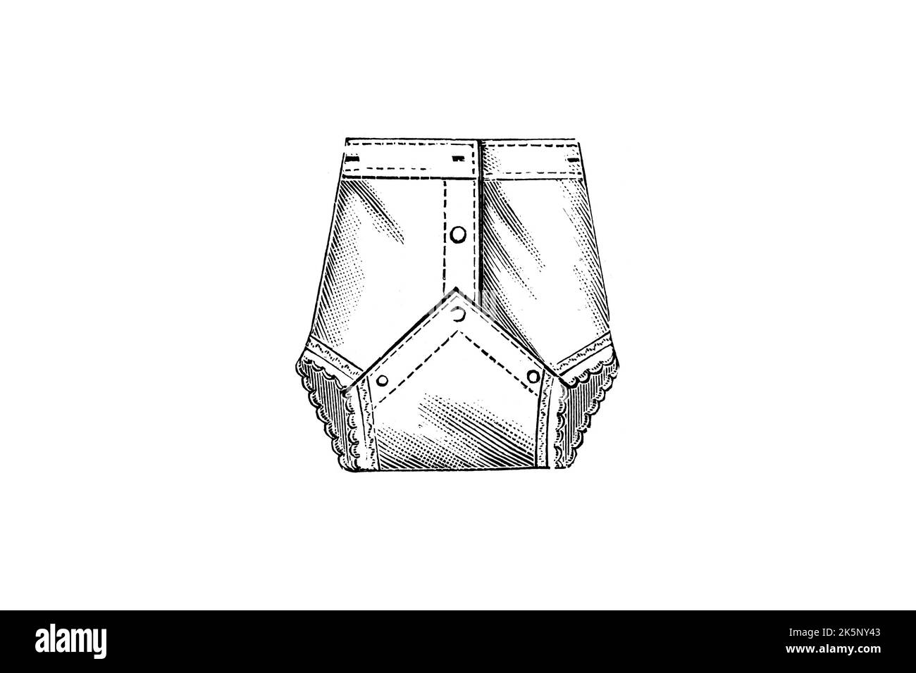 Diaper Cover Pants – 1910s Vintage Illustration Stock Photo