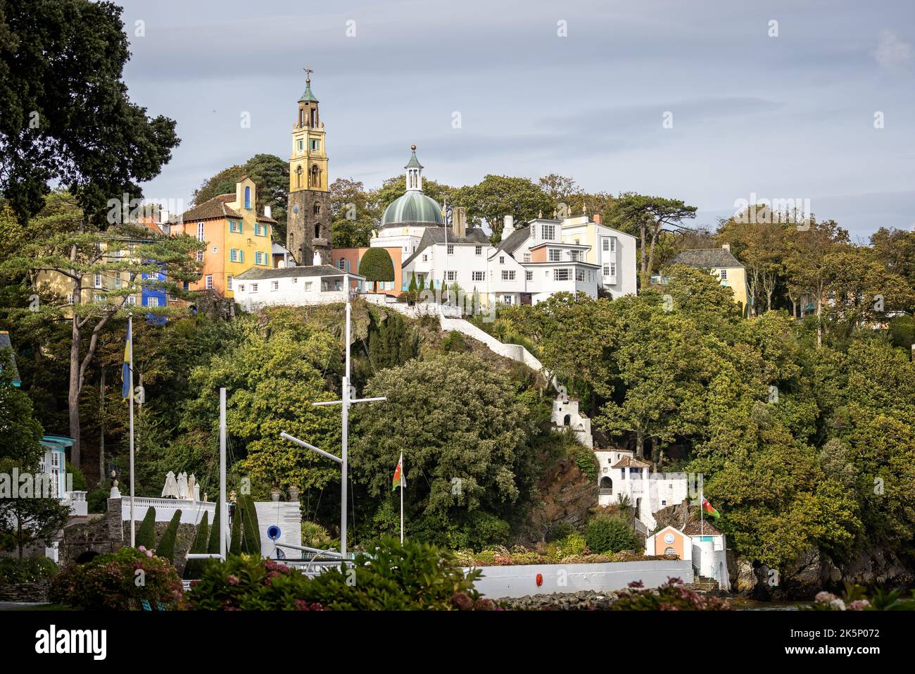 Portmeirion - Italianate style tourist village designed by Sir Clough Williams-Ellis, in Gwynedd, North Wales on 3 October 2022 Stock Photo