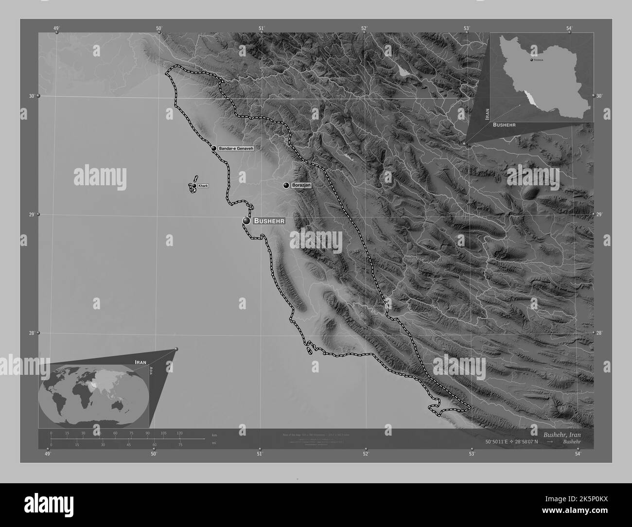 bushehr-province-of-iran-grayscale-elevation-map-with-lakes-and