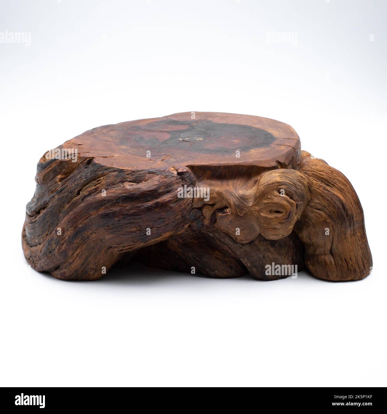 Fine Japanese Natural Gnarled Wood Kadai Stand for Bonsai or Ikebana