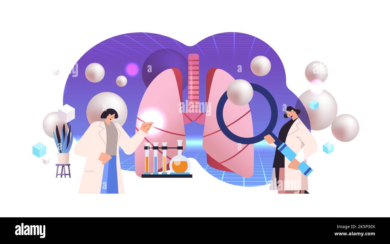 scientists examining anatomical lungs human body internal organ