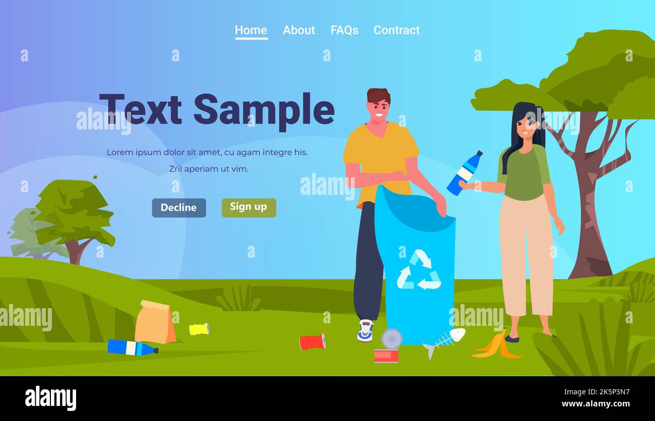 people picking up garbage into bags plogging ecological challenge save