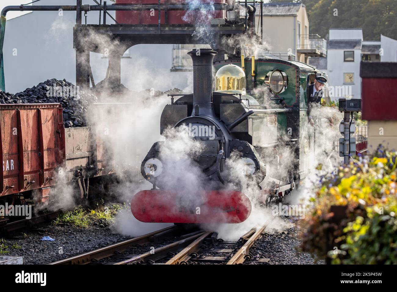 Steam Locomotive Blanche With Head Of Steam At The Ffestiniog Railway ...