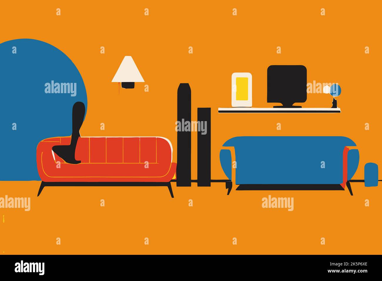 An illustration of a living room Stock Vector Image & Art - Alamy