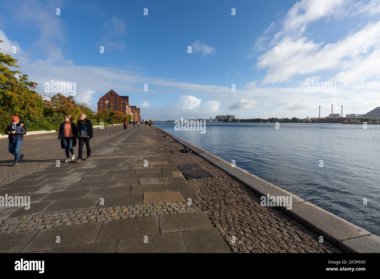 Copenhagen, Denmark. October 2022. people walking along the pier in the city center Stock Photo