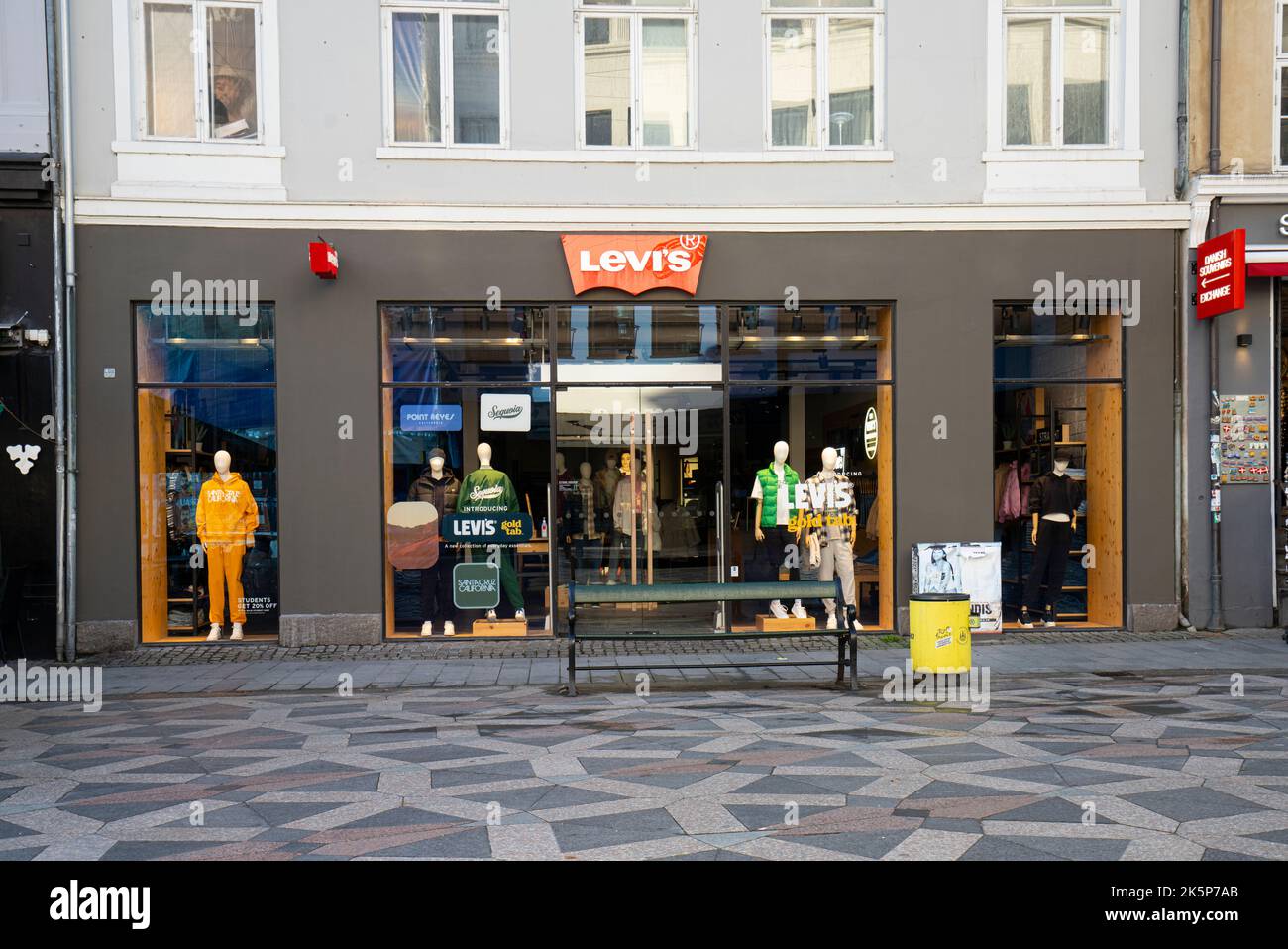 Copenhagen, Denmark. October 2022. External view of Levi's brand store in the city center Stock Photo
