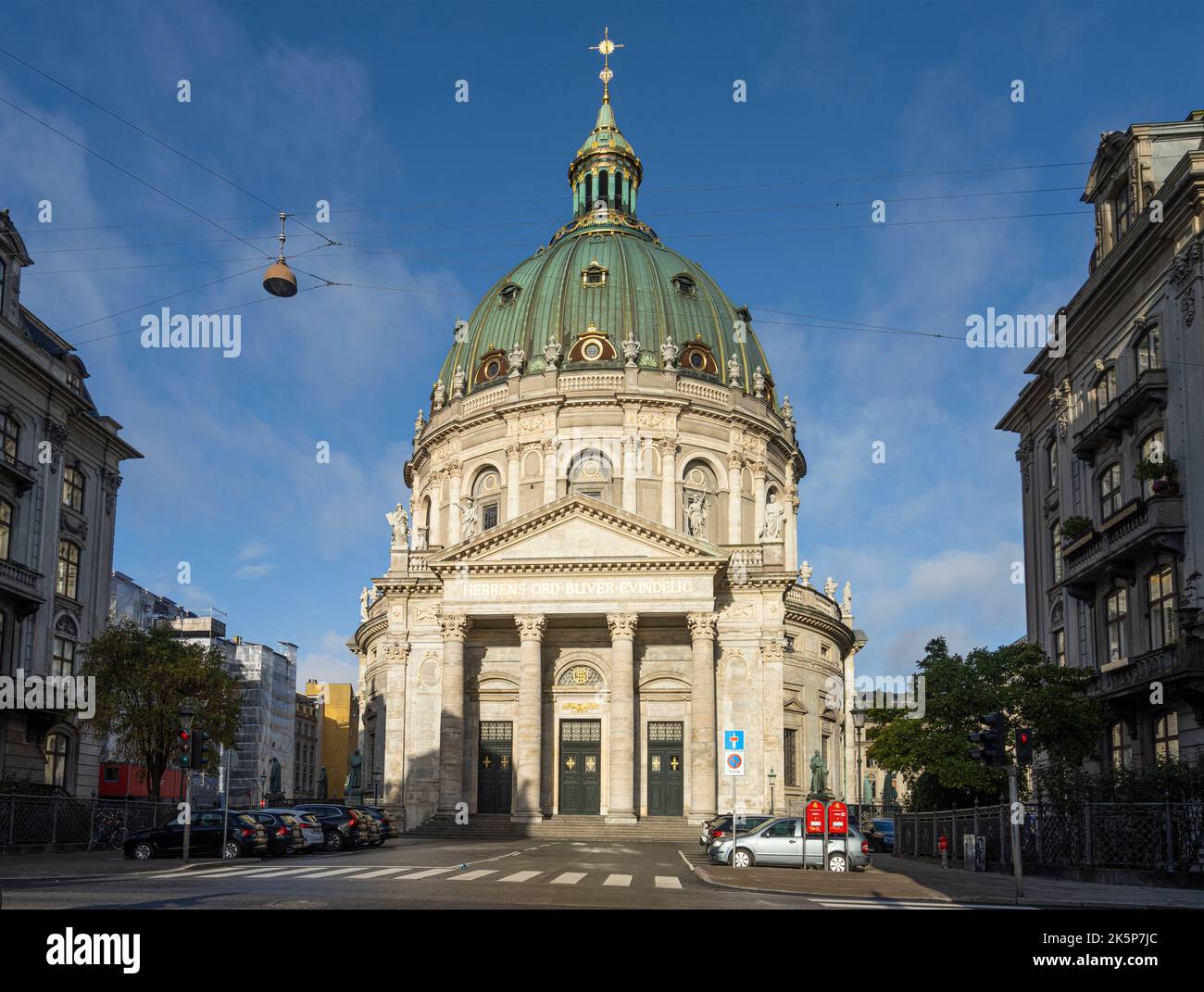 Copenhagen, Denmark. October 2022.  Exterior view of the Frederiks Kirke, an 18th century Lutheran church with the largest dome in Scandinavia Stock Photo
