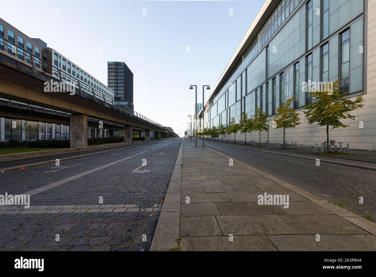 Copenhagen, Denmark. October 2022.  view of the elevated subway line in the city center Stock Photo