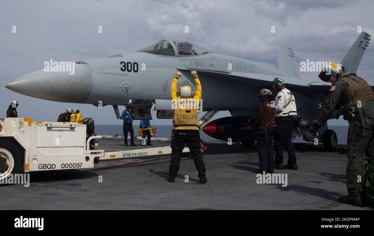 Sailors assigned to the first-in-class aircraft carrier USS Gerald R ...